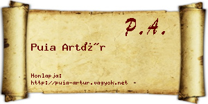 Puia Artúr névjegykártya